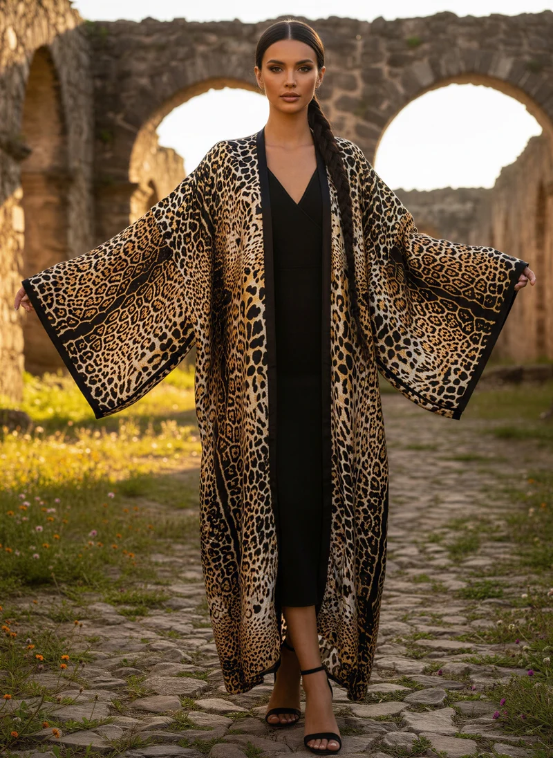 Asia Printed Silk Abaya