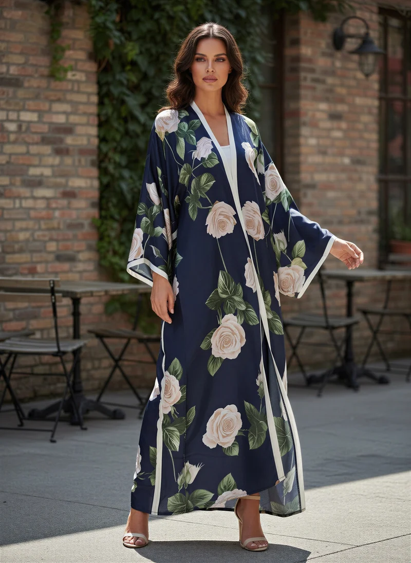 Nadine Printed Silk Abaya