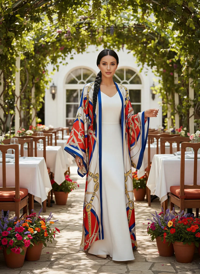 Yasmin Floral Silk Abaya
