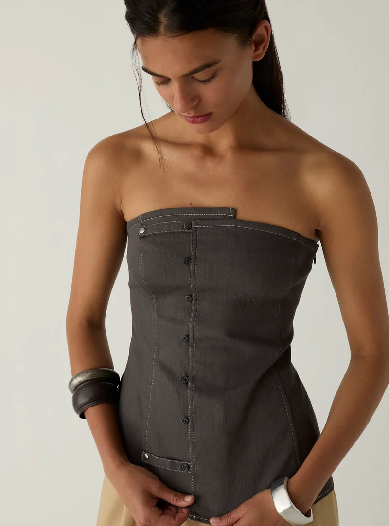 LIOREN GREY SLEEVELESS TOP