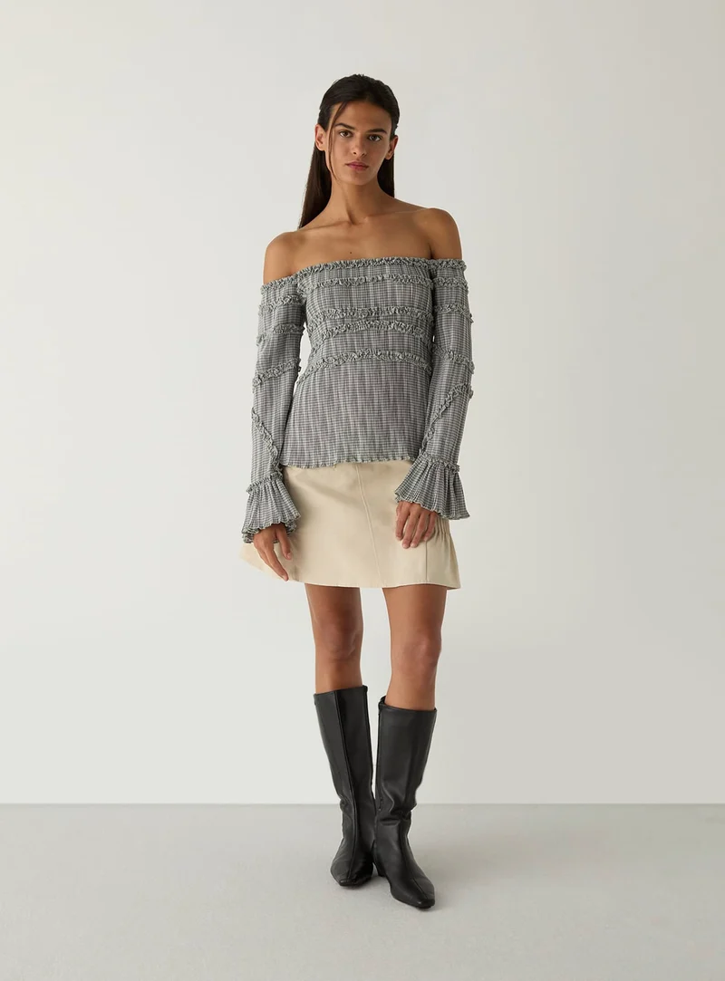 PETRA SQUARED TEXTURED BLOUSE
