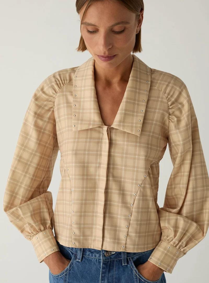 ROWAN BEIGE SQUARED BLOUSE