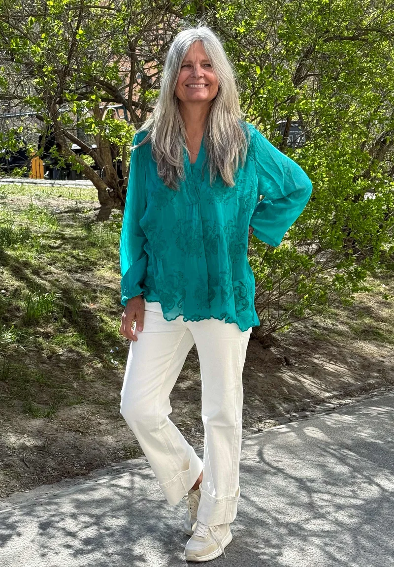 DESIREE BLOUSE - TURQUOISE