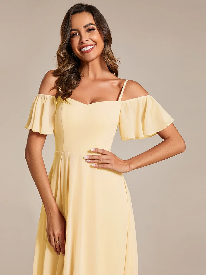Kort klänning med ärm EG02103 yellow