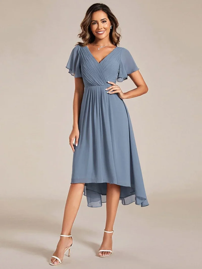 Kort klänning med ärm MG01923 slate blue