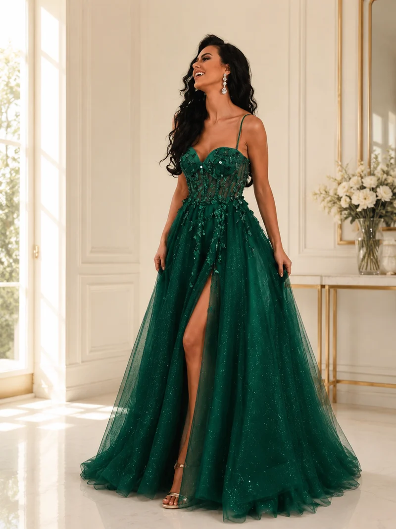 Balklänning / Aftonklänning TNW 634 emerald