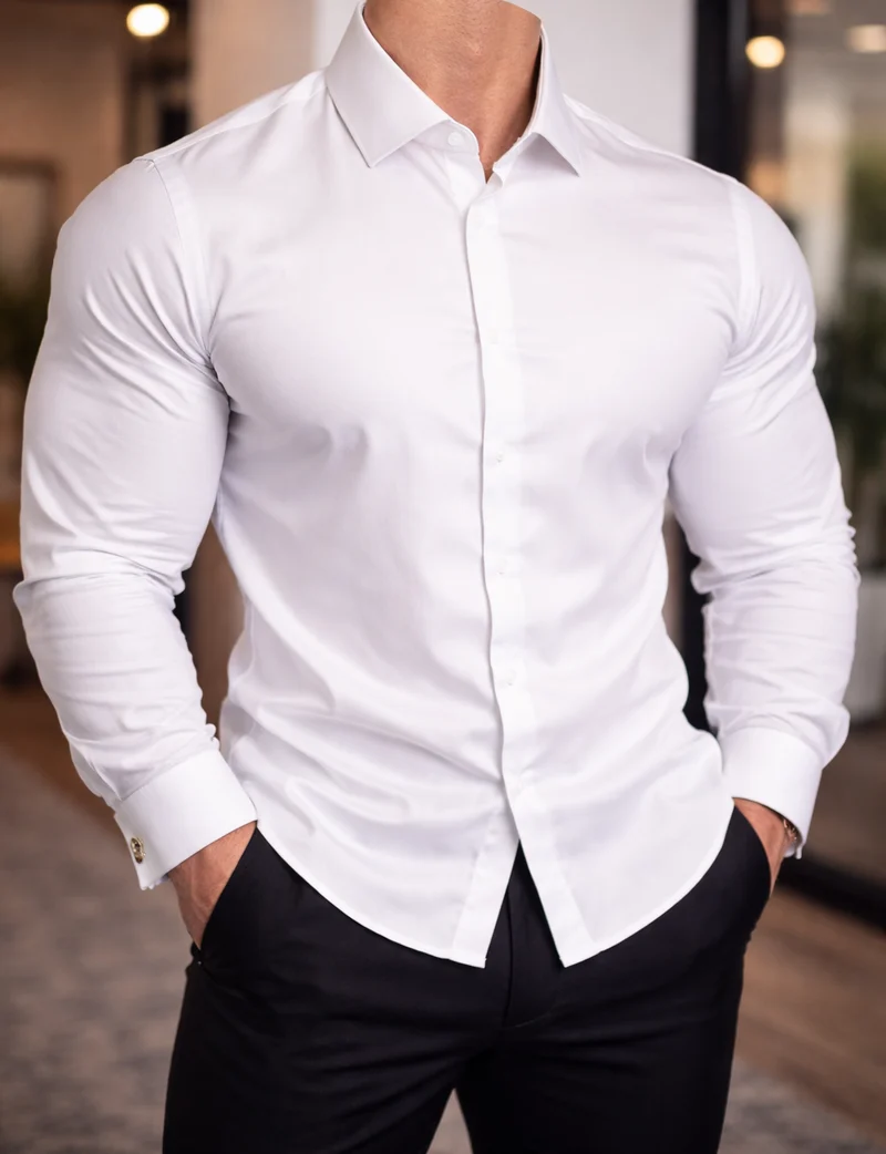 Skjorta Botthof Super Body slim fit vit