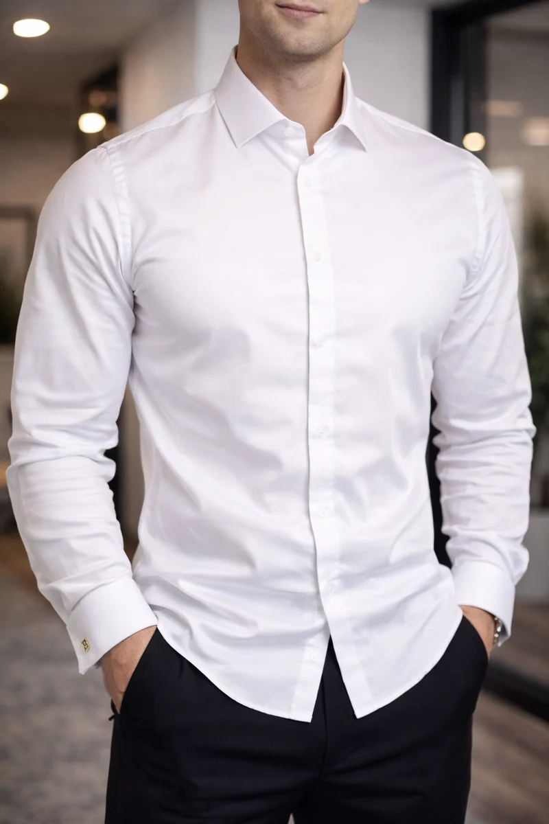 Skjorta Botthof Body Slim fit cool ivory
