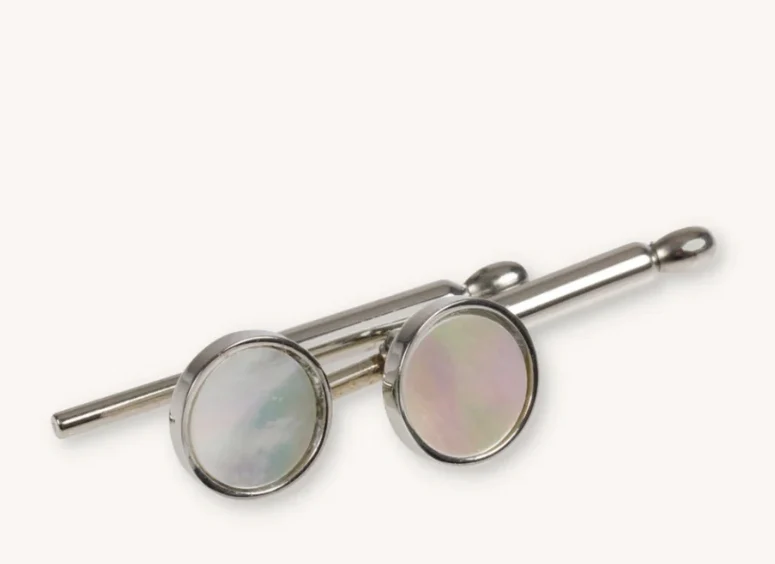 Bröstknappar silver pinne
