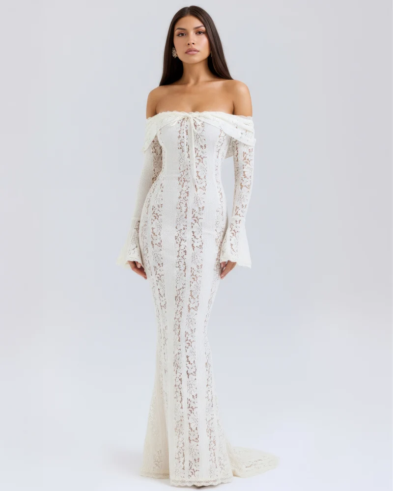 Sophia | Dramatic Off-Shoulder Maxiklänning
