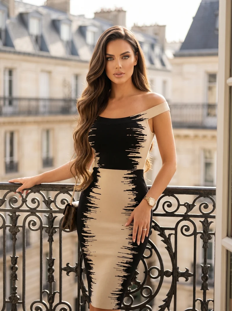 Monochrome Muse Bandage Dress