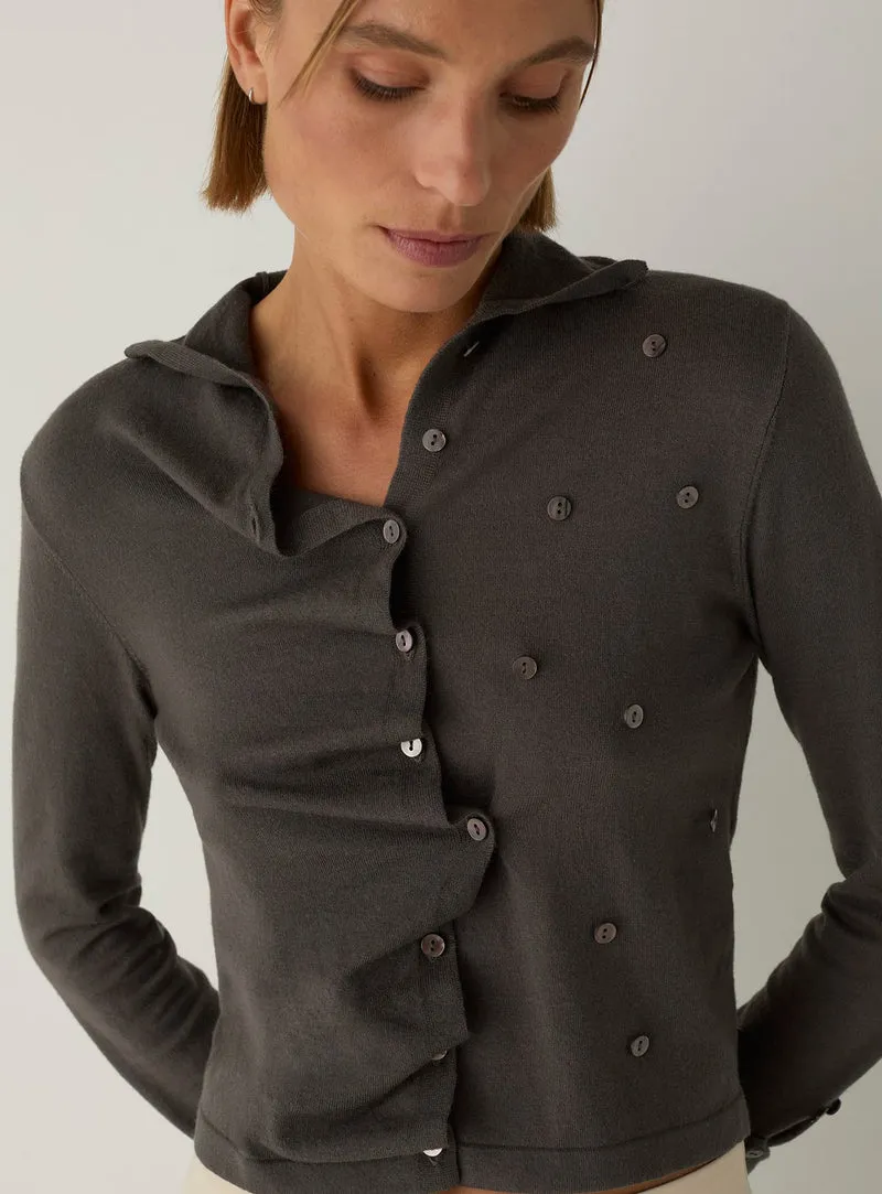 FIA GREY BUTTONED CARDIGAN