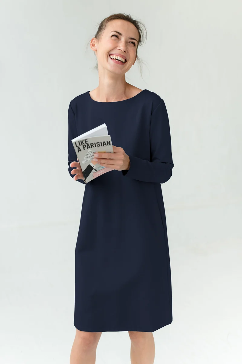 EMILY – Italian Punto Milano Back Bow Dress