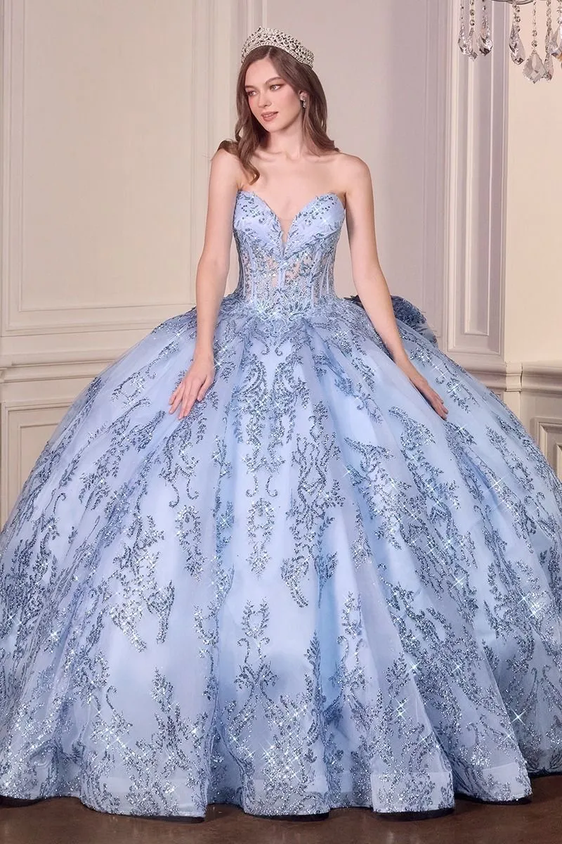 Axelbandslös Quinceanera-klänning med hjärtformad halsringning från Ladivine 15732