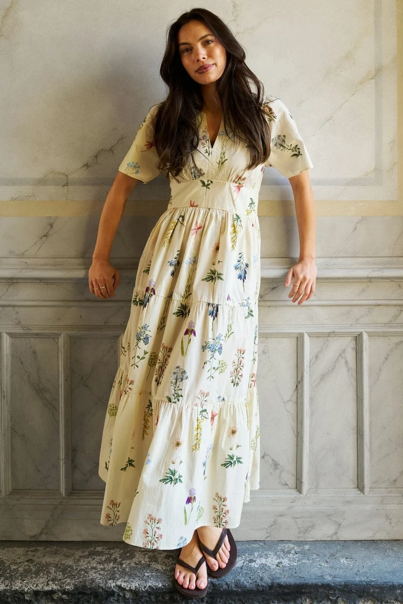 Neo Noir - Gardena Flower Rank Dress 167972 - 121 - Off White