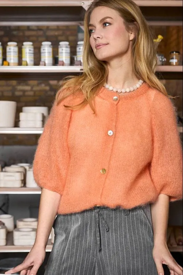 Black Colour - Bcbjoerk Patent Knit Cardigan 1251 - Peach