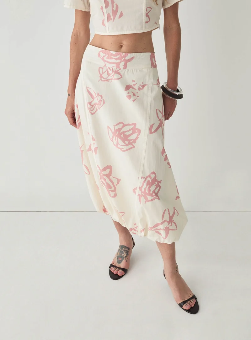 LUCILLE WHITE MIDI SKIRT