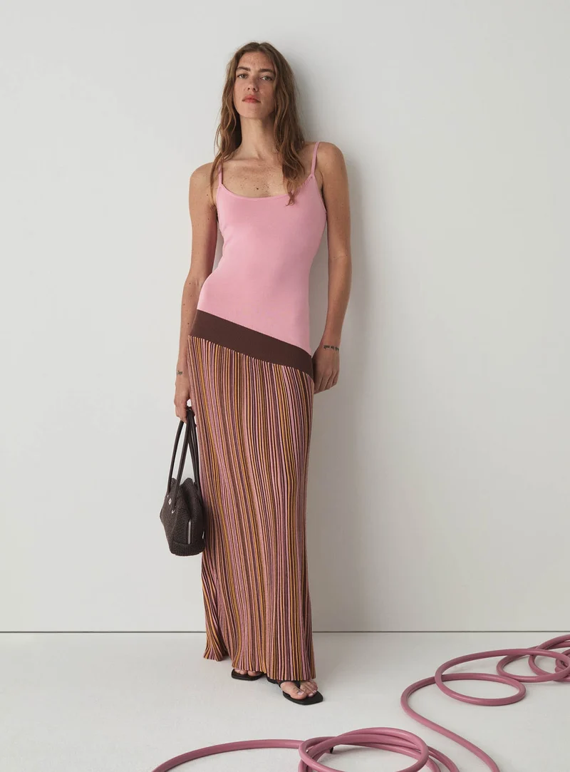 JARA PINK ASYMMETRIC LONG DRESS
