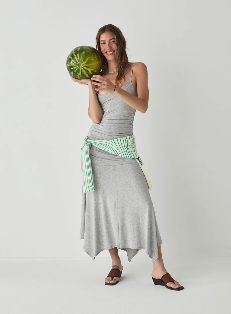 LUMA GREY MIDI DRESS