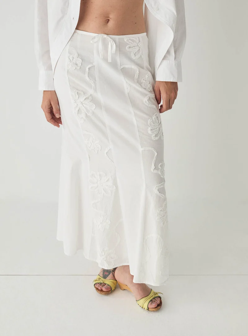 LILA WHITE MIDI SKIRT