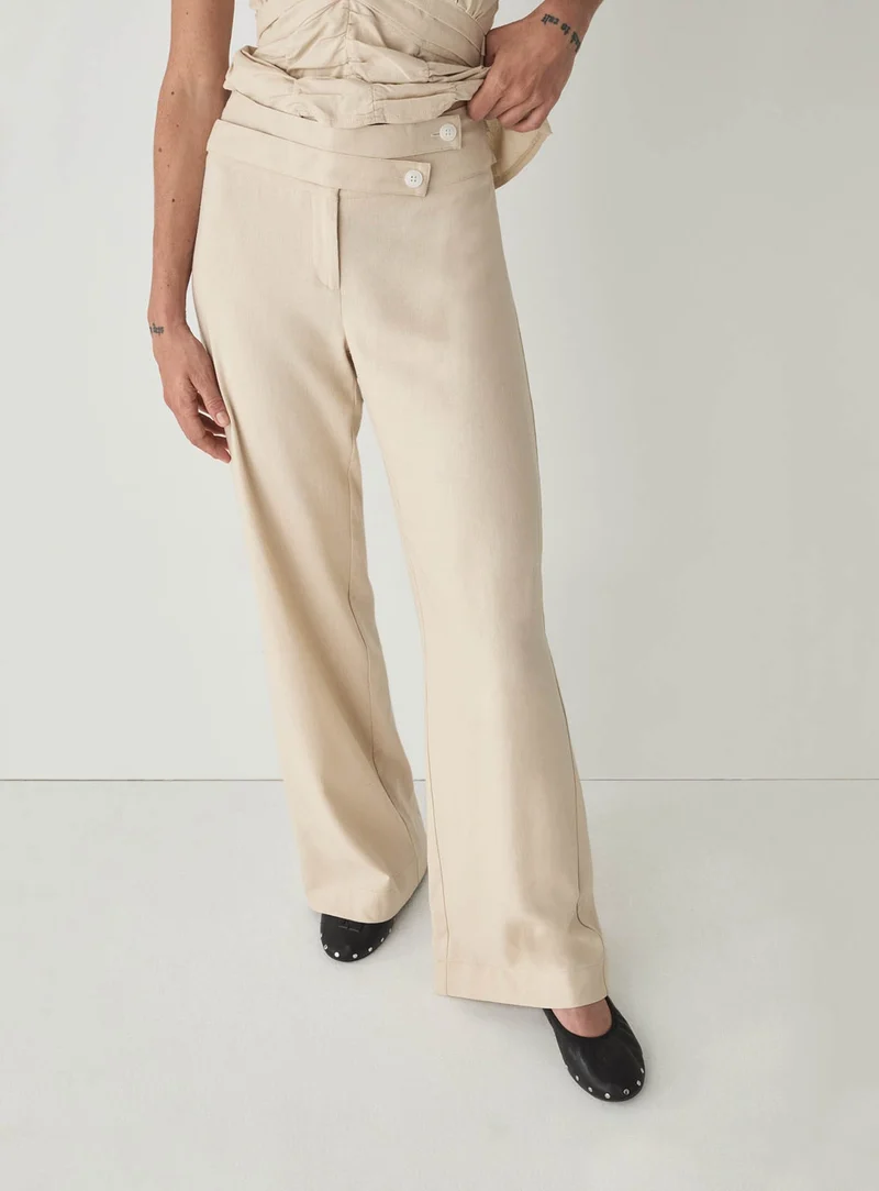 CAMILA ECRU LINEN PANTS