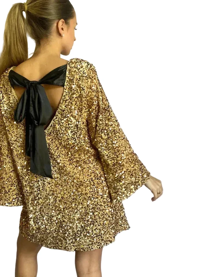 Dam Midiklänning med Glitterdetaljer Feminin Stilfull Design
