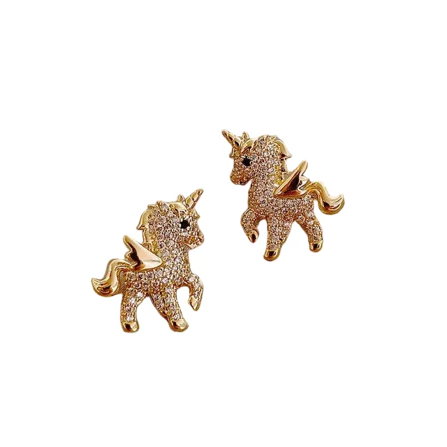 Örhängen med Enhörningsdesign och Cubic Zirconia