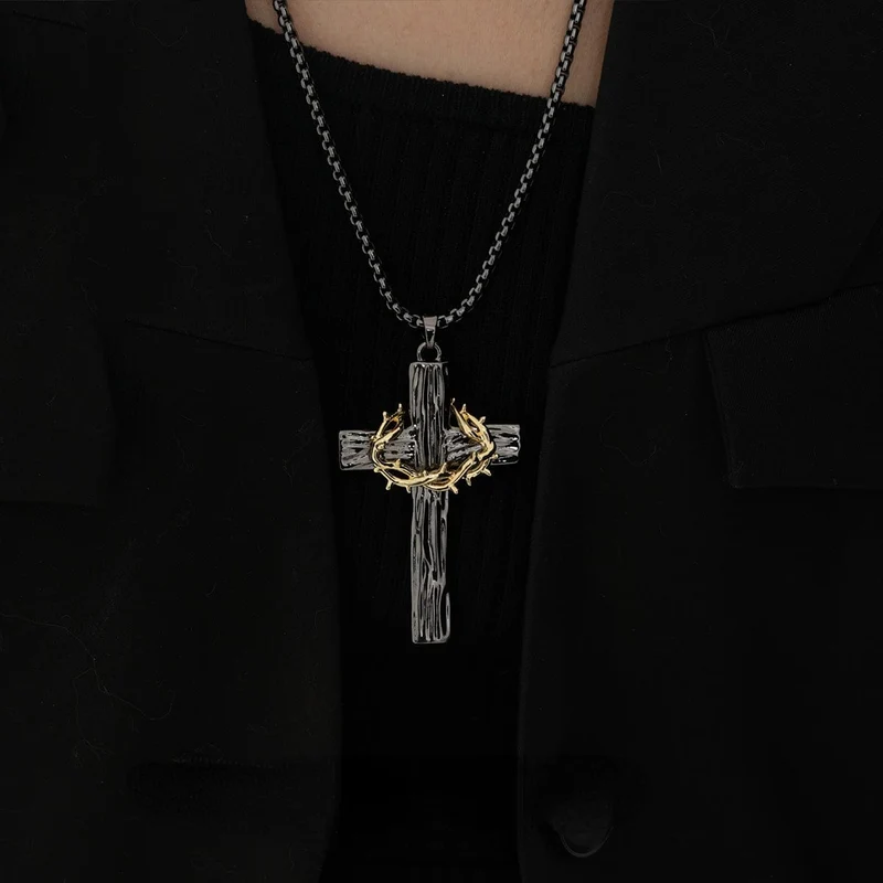 Punk Cross Thorns Halsband för kvinnor