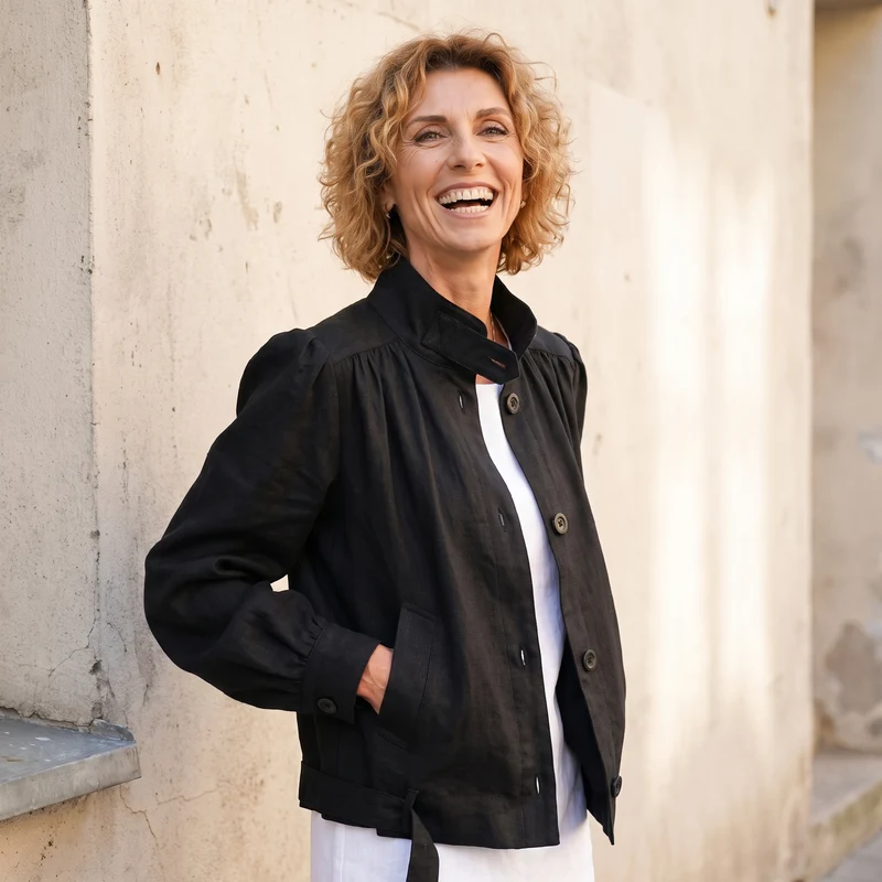 ANA – Linen Blend Belted Jacket