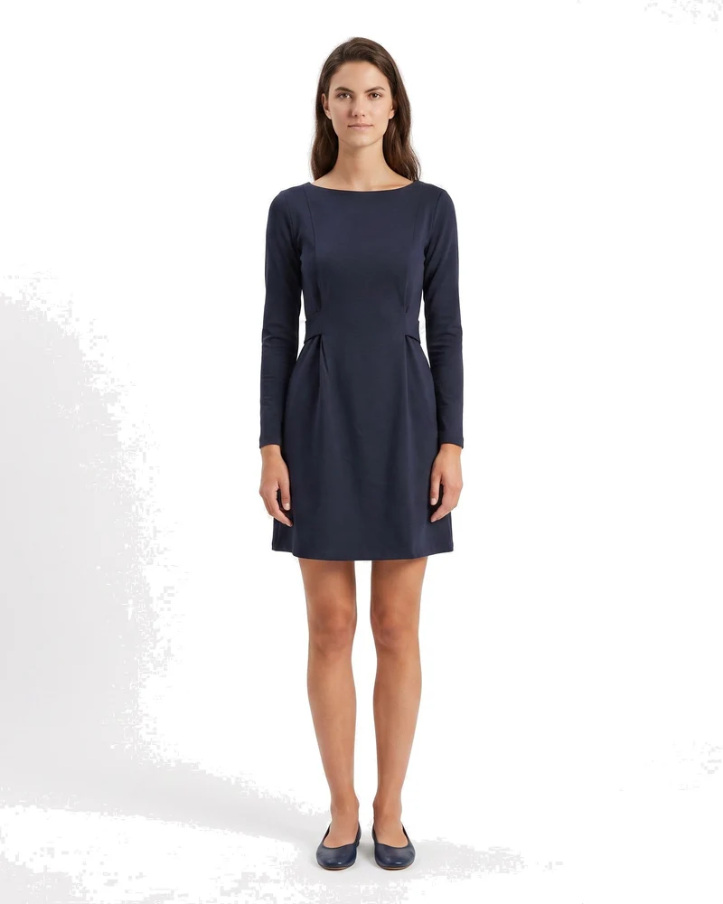 LOLITA – Italian Punto Milano Long Sleeve A-Line Dress