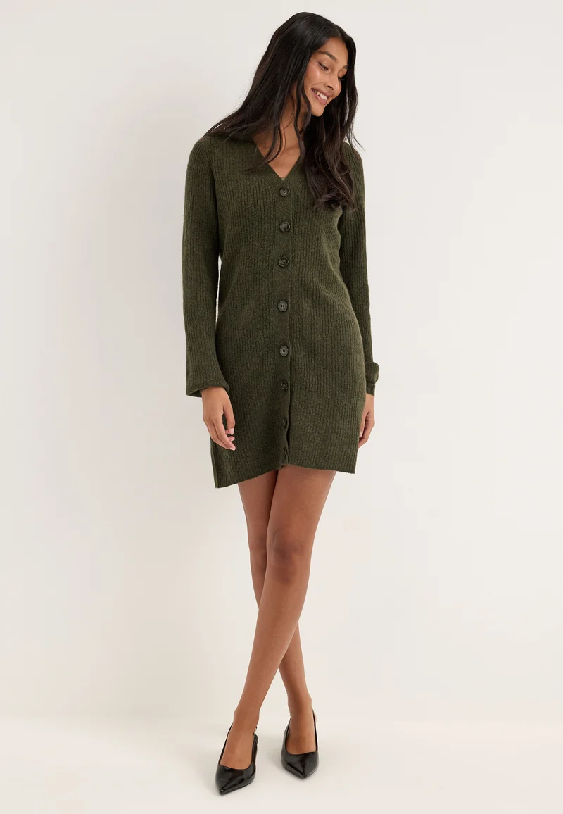 Vmkarla Ls V-neck Button Abk Dress