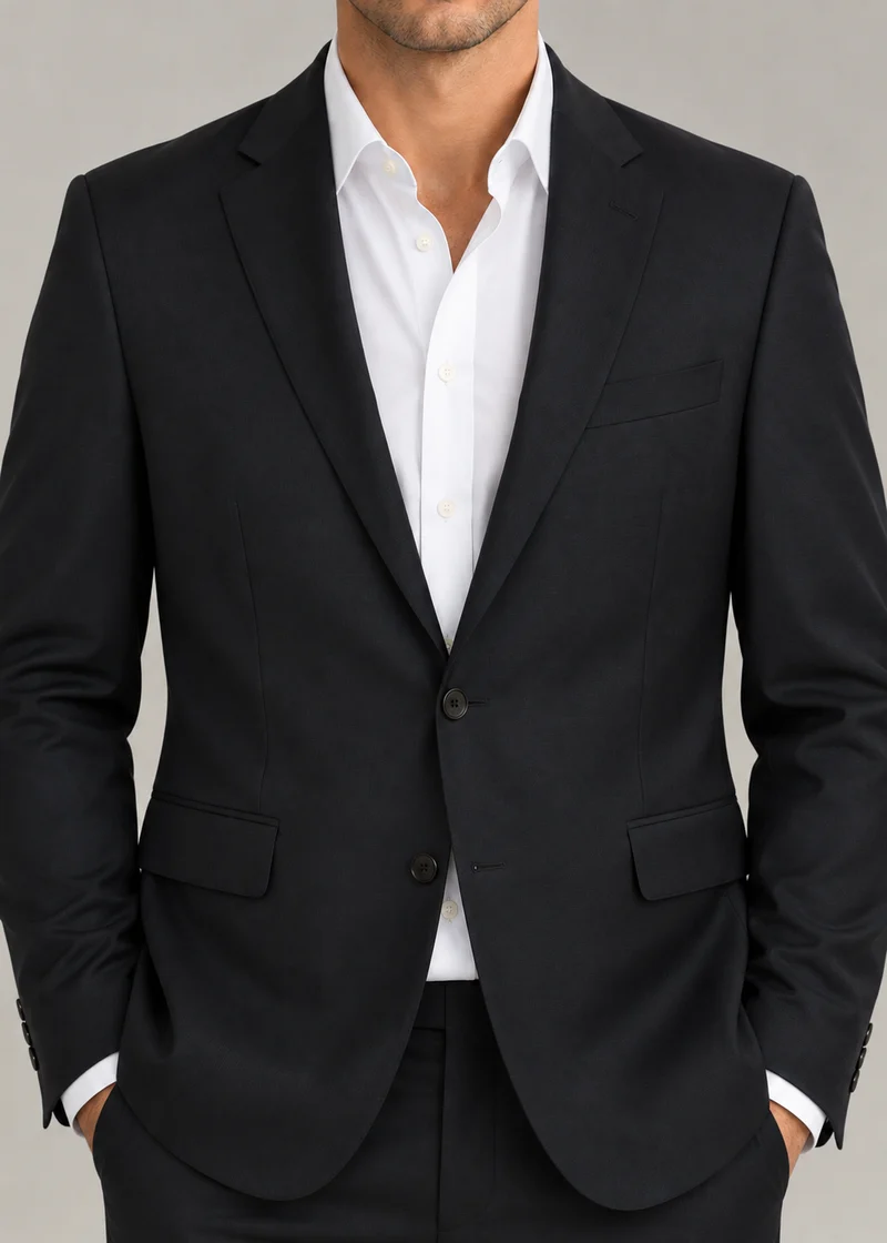 Cavaliere Kavaj Parker regular fit svart