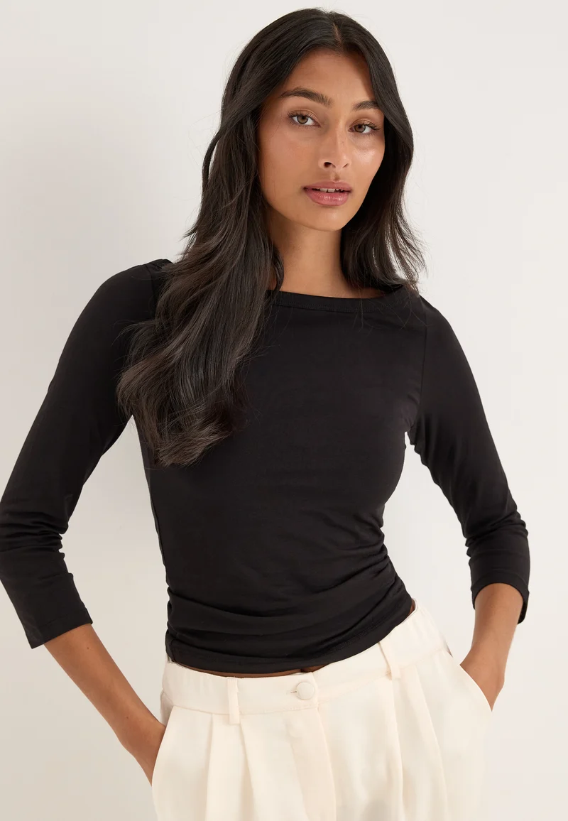 Pcphoebe 3/4 BOATNECK TOP JRS