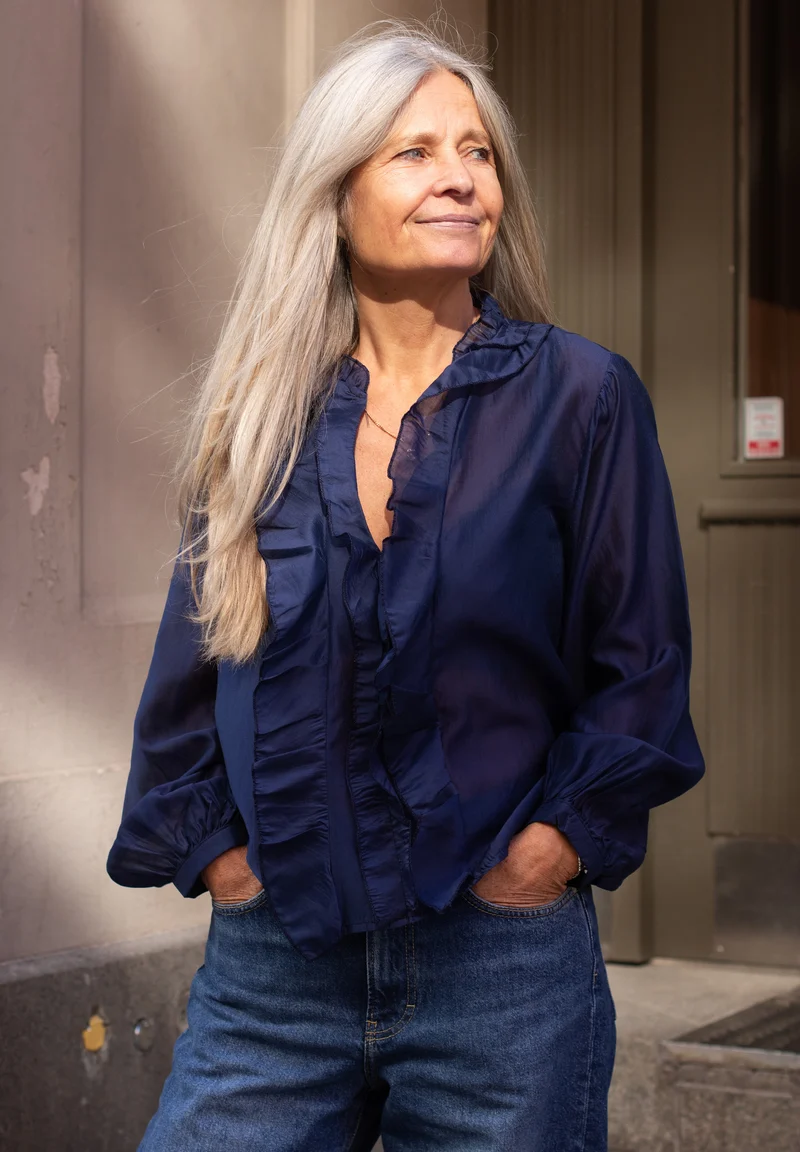 VESUVA BLOUSE - NAVY