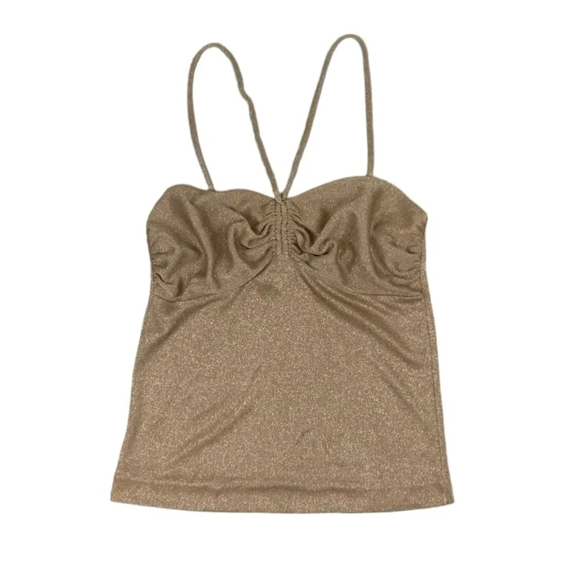 Vintage 'N. Rossella' Gold Sparkle Tank Top 8 10