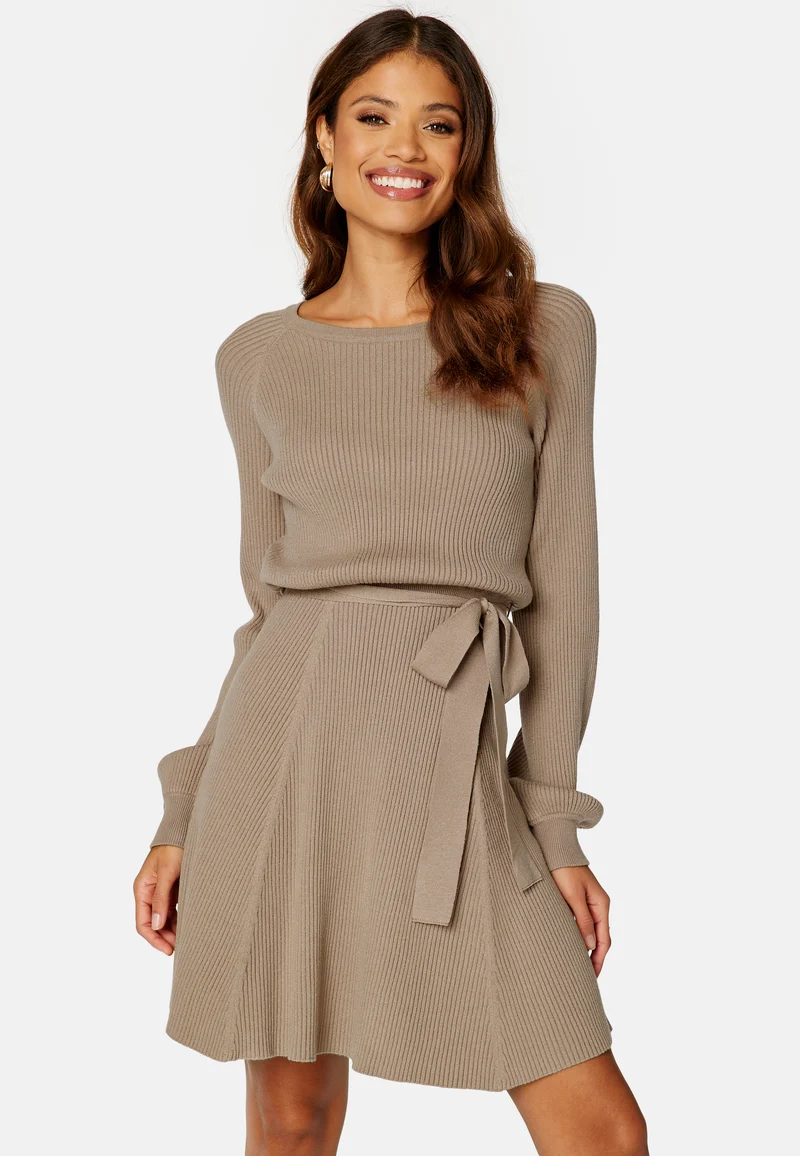Rib Knitted Skater Dress