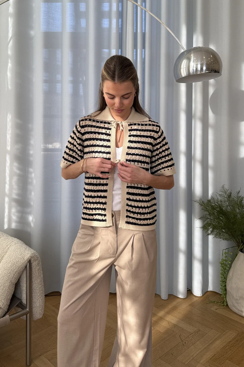 Modström - Vestermd Stripe Cardigan 59052 - 11516 - Navy Summer Sand