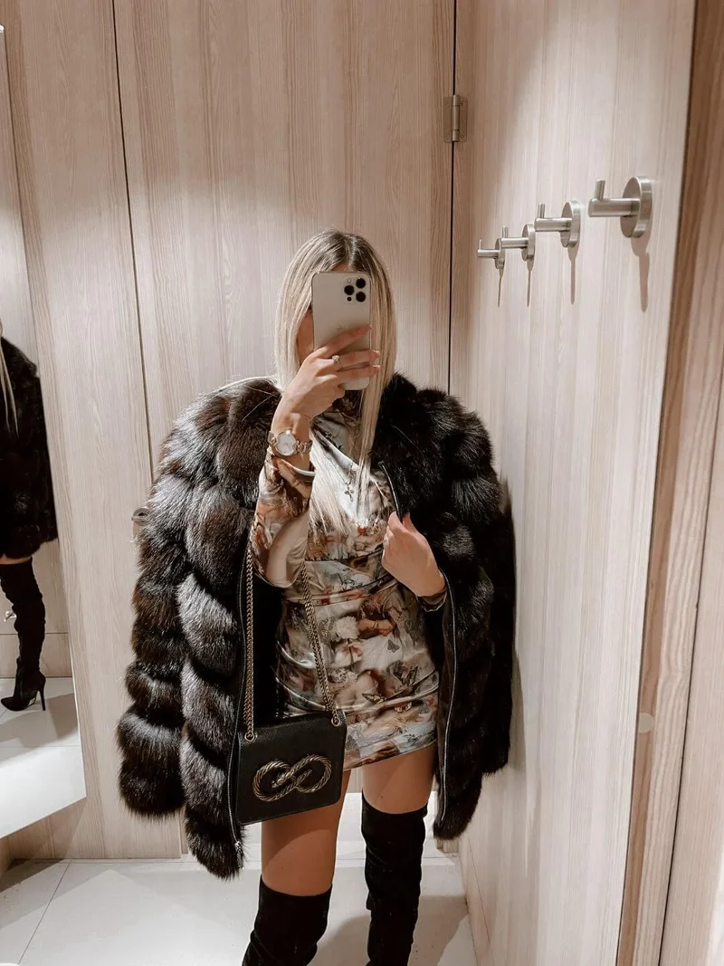 Bonbon Fox Fur Genuine Leather Jacket