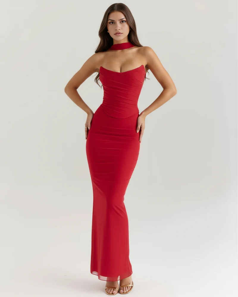 Mia | Elegant Tre-delat Set med Maxi Kjol