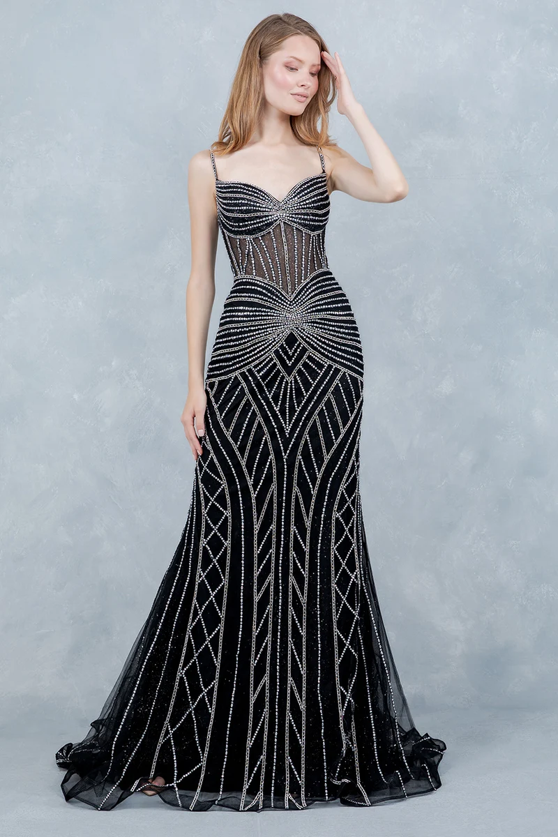 Sjöjungfruklänning med hjärtformad halsringning från Cinderella Couture USA AS8376J