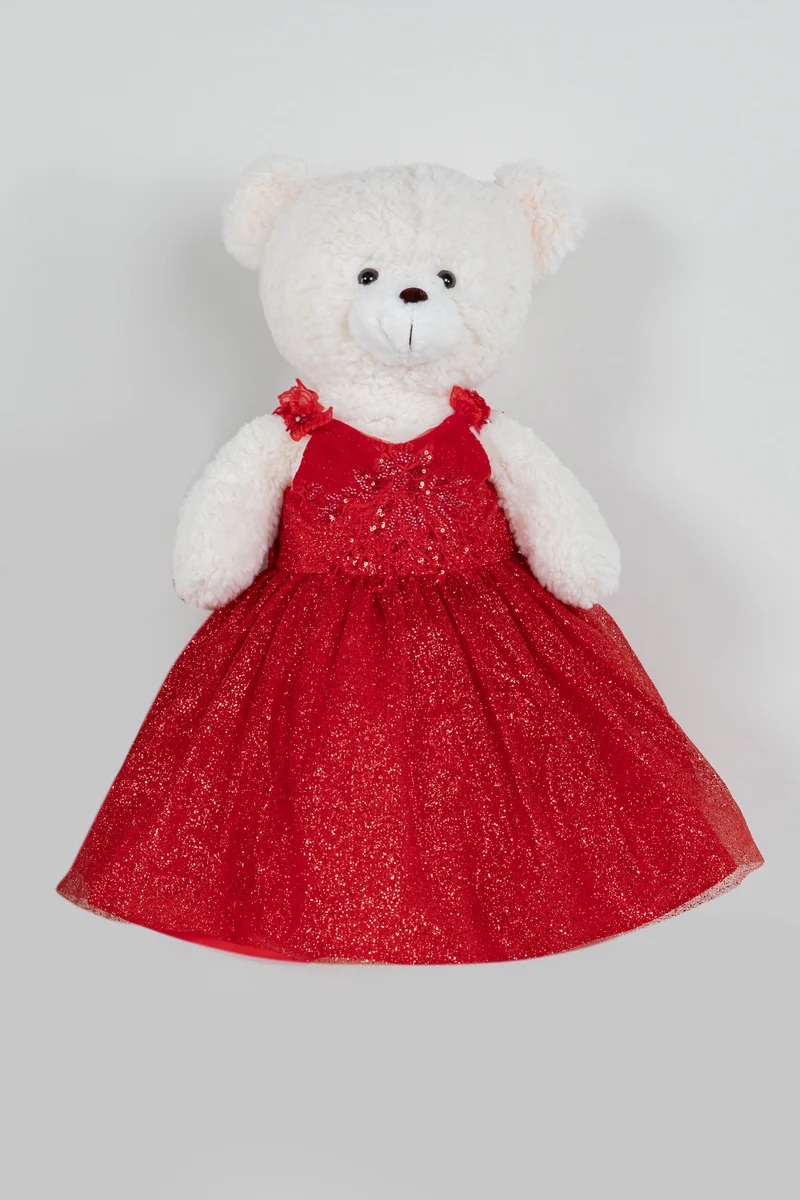 Nallebjörn V-ringad tyllflicka nattvardsklänning från Cinderella Couture USA ASBR-8270