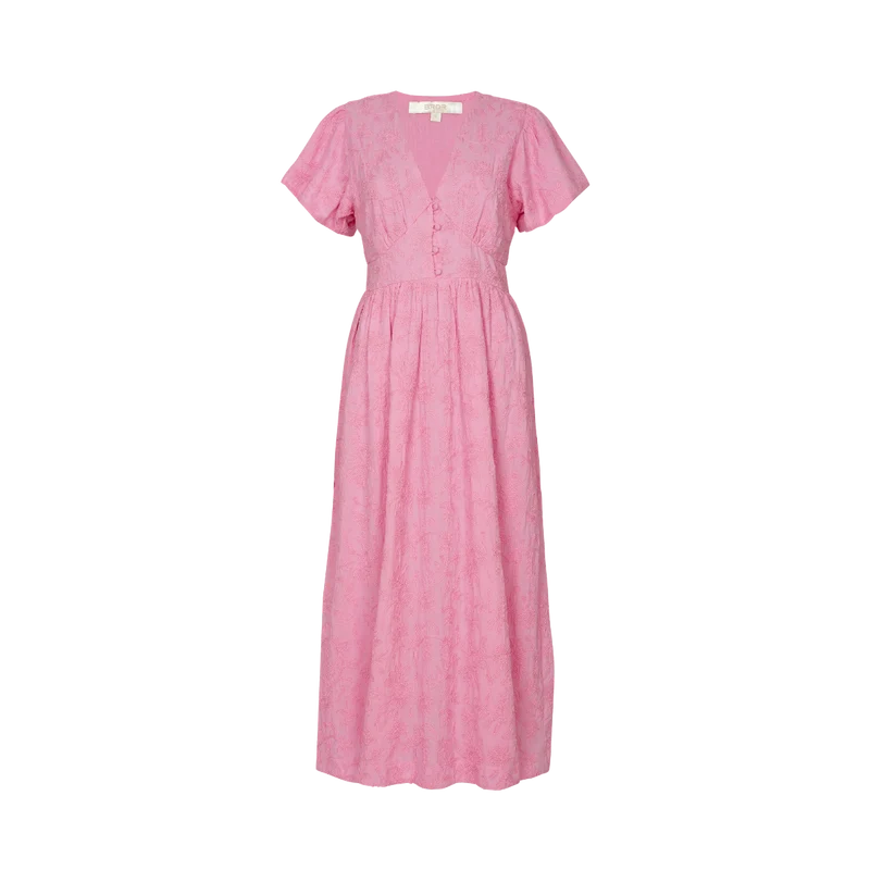 Marte Dori Embroidery Dress - Bright Lilac