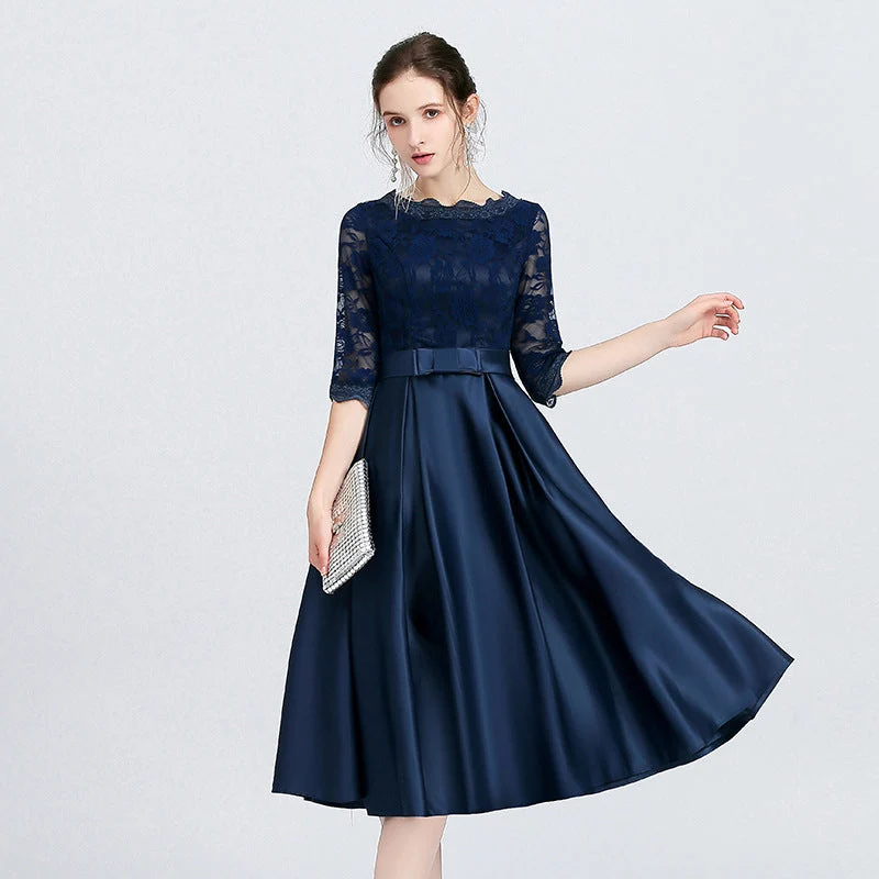 Olivia | Elegant Mellanlång Klänning med Dragkedja