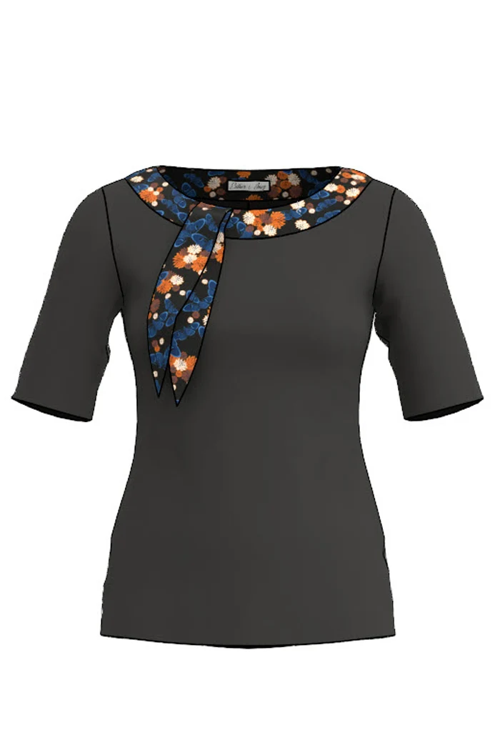 Tröja Sanna - Svart med ButterflyBloom Black