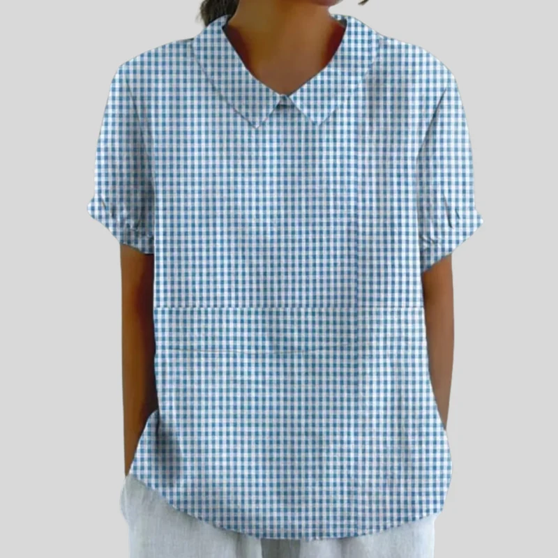 Adèle | Rutig blus i tidlös design