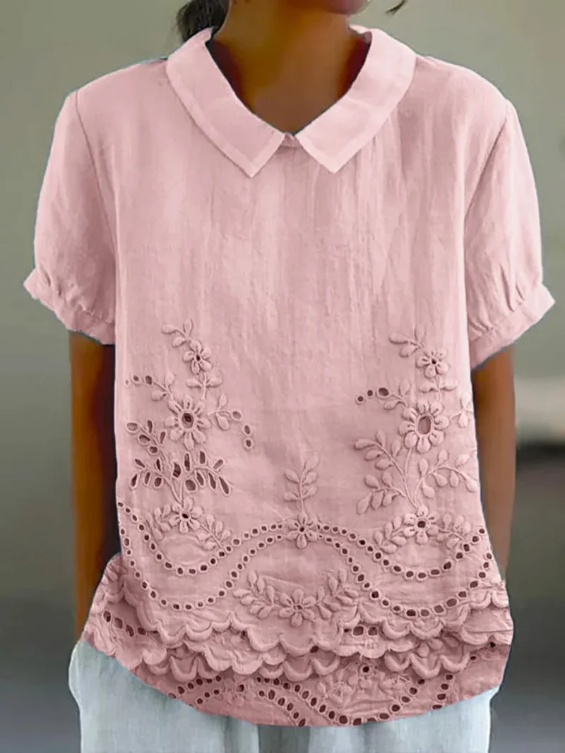 Lily | Blus med blombroderier