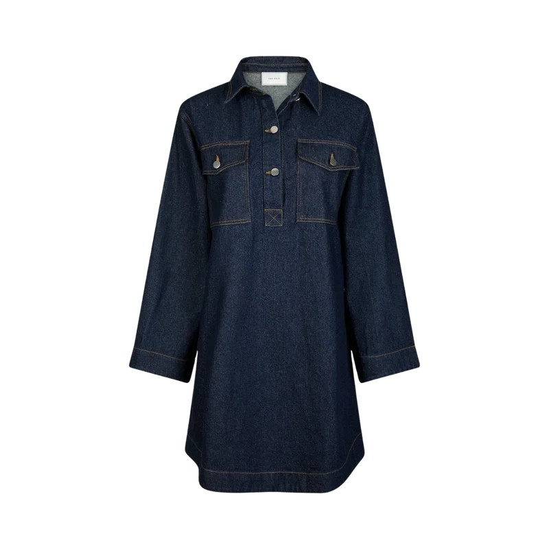 Paras Denim Dress - Dark Blue