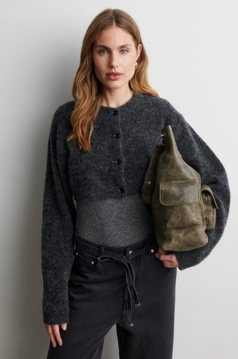 Second Female - Varano Knit Bolero 61138 - 7003 Dark grey melange