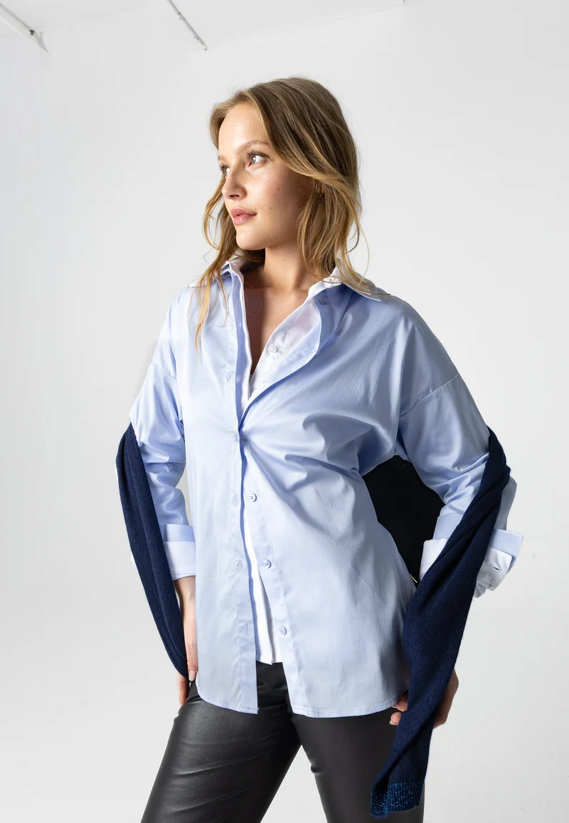BOXY CLASSIC SHIRT - Oxford blue