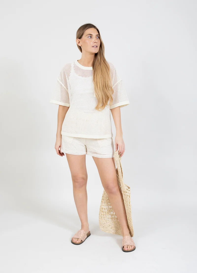 SHORTS I MESH - SILLE FIT - Creme